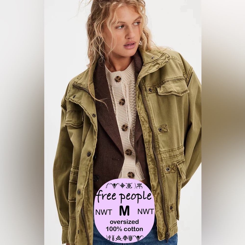 FREE PEOPLE ARYA UTILITY JACKET M DRIED HERB NWT